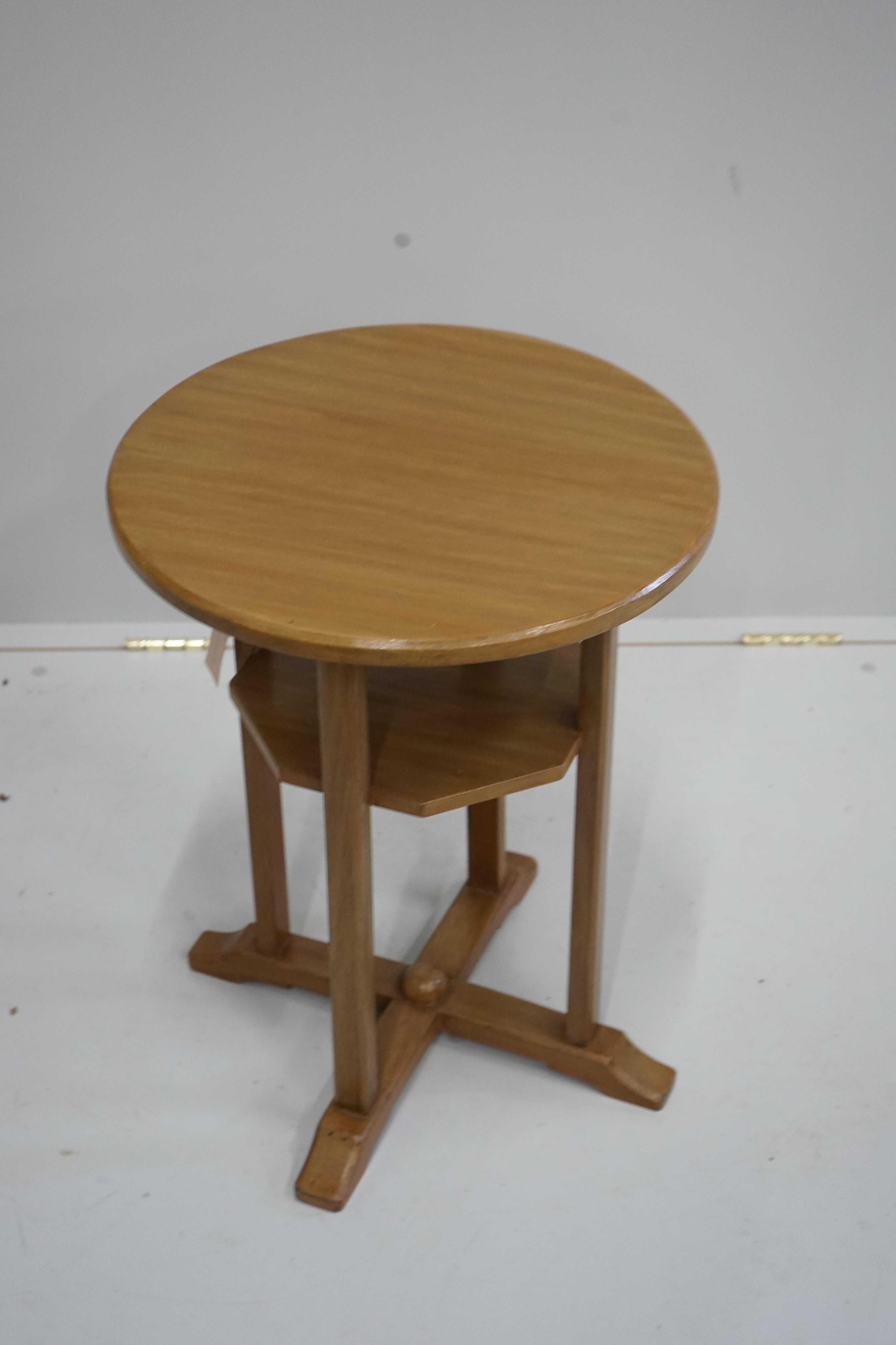 A Heals two tier table, diameter 45cm, height 58cm